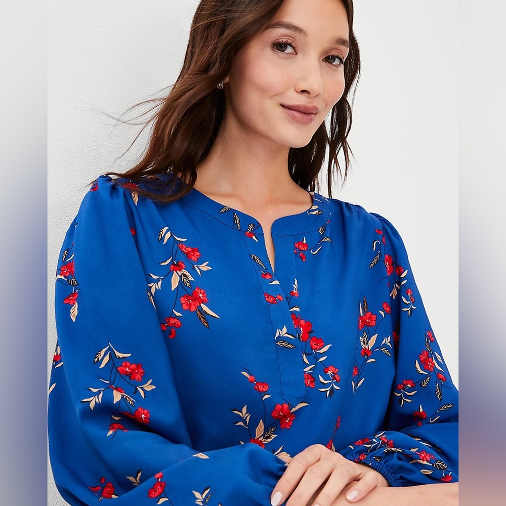 Floral Split Neck Popover